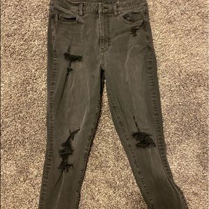 American Eagle Ripped Black High Rise Jeggings
